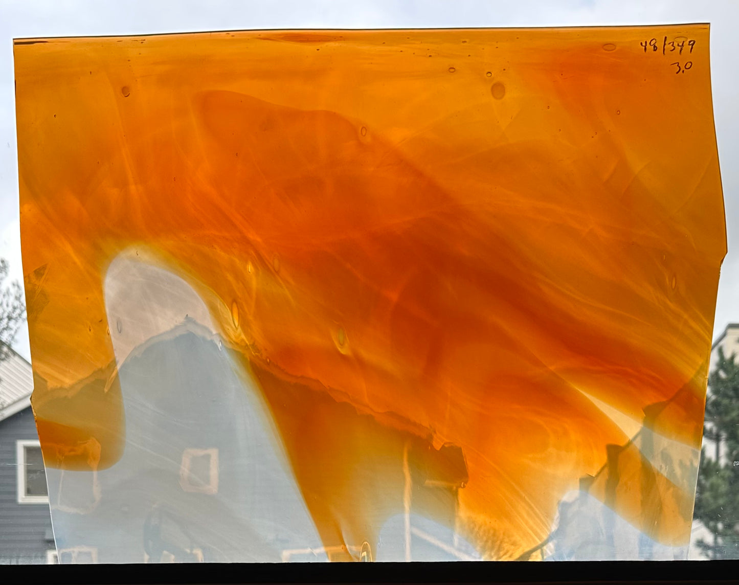 S2 Orange and White Opal Swirl