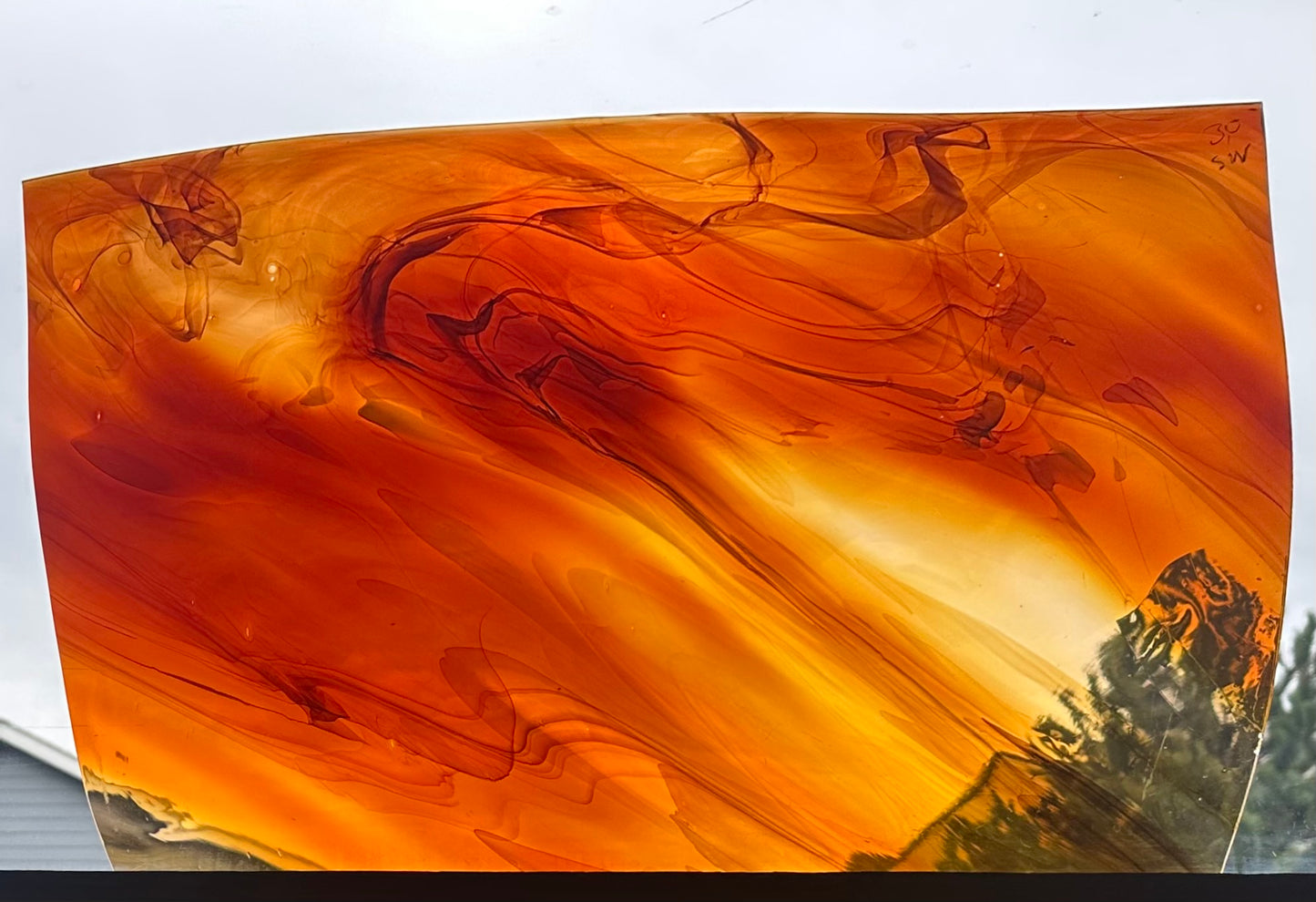 S3 286 Golden Amber Swirl on Peach