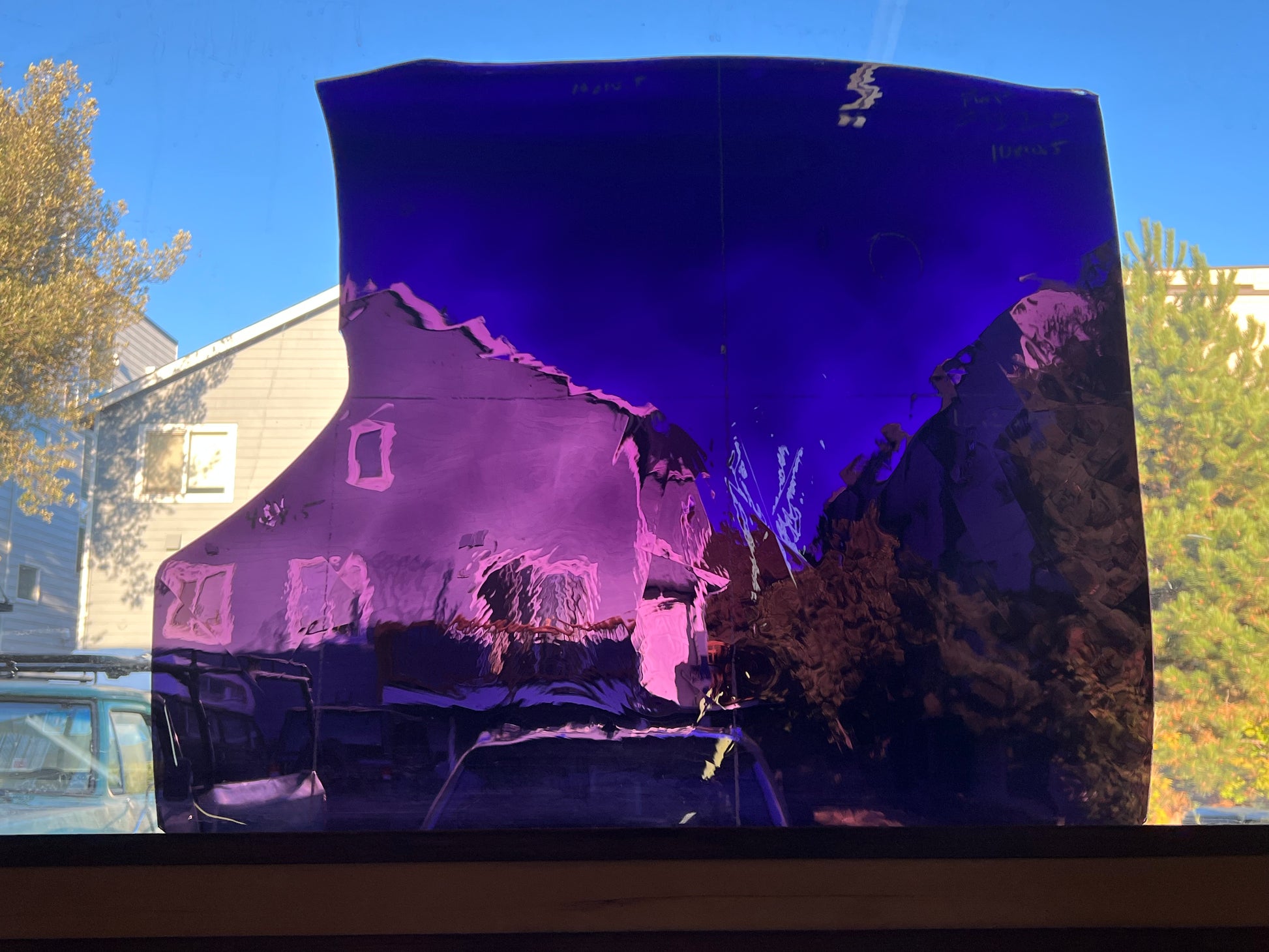 F 132 Purple Flashed glass Fremont Antique Glass